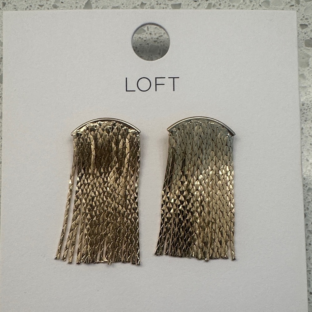 LOFT Gold Fringe Earrings